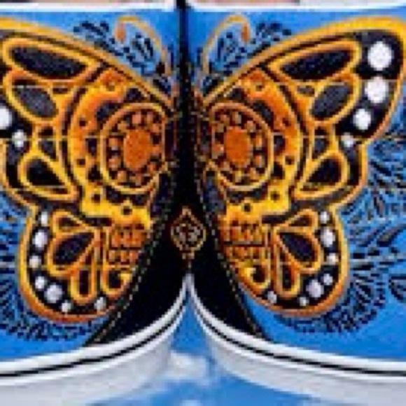 Vans Dia De Los Muertos Sk8-Hi Skate Shoe butterfly  men size 6 women size 7.5 - Picture 9 of 14